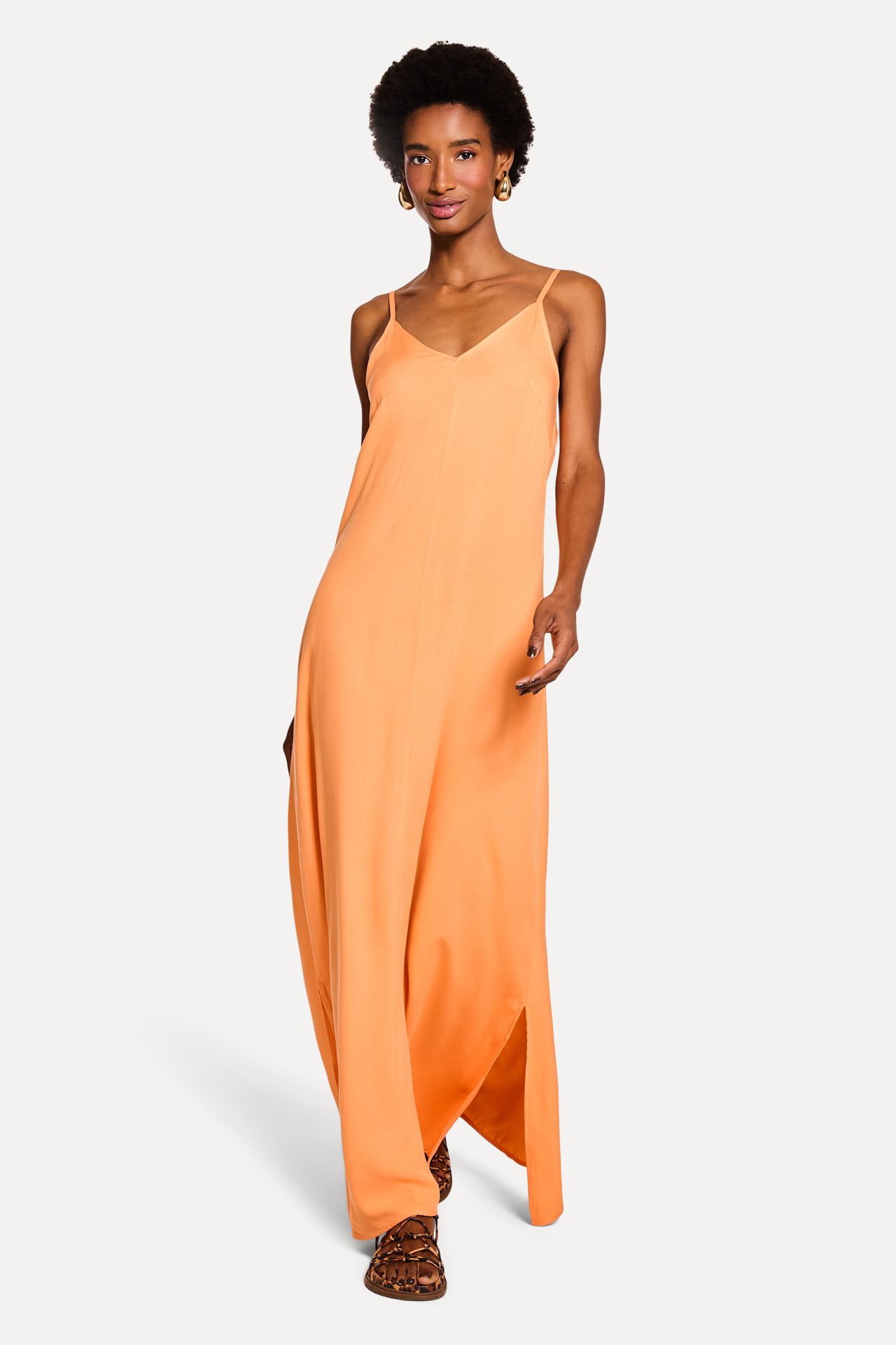Vestido Feminino Longo Alça Fuído