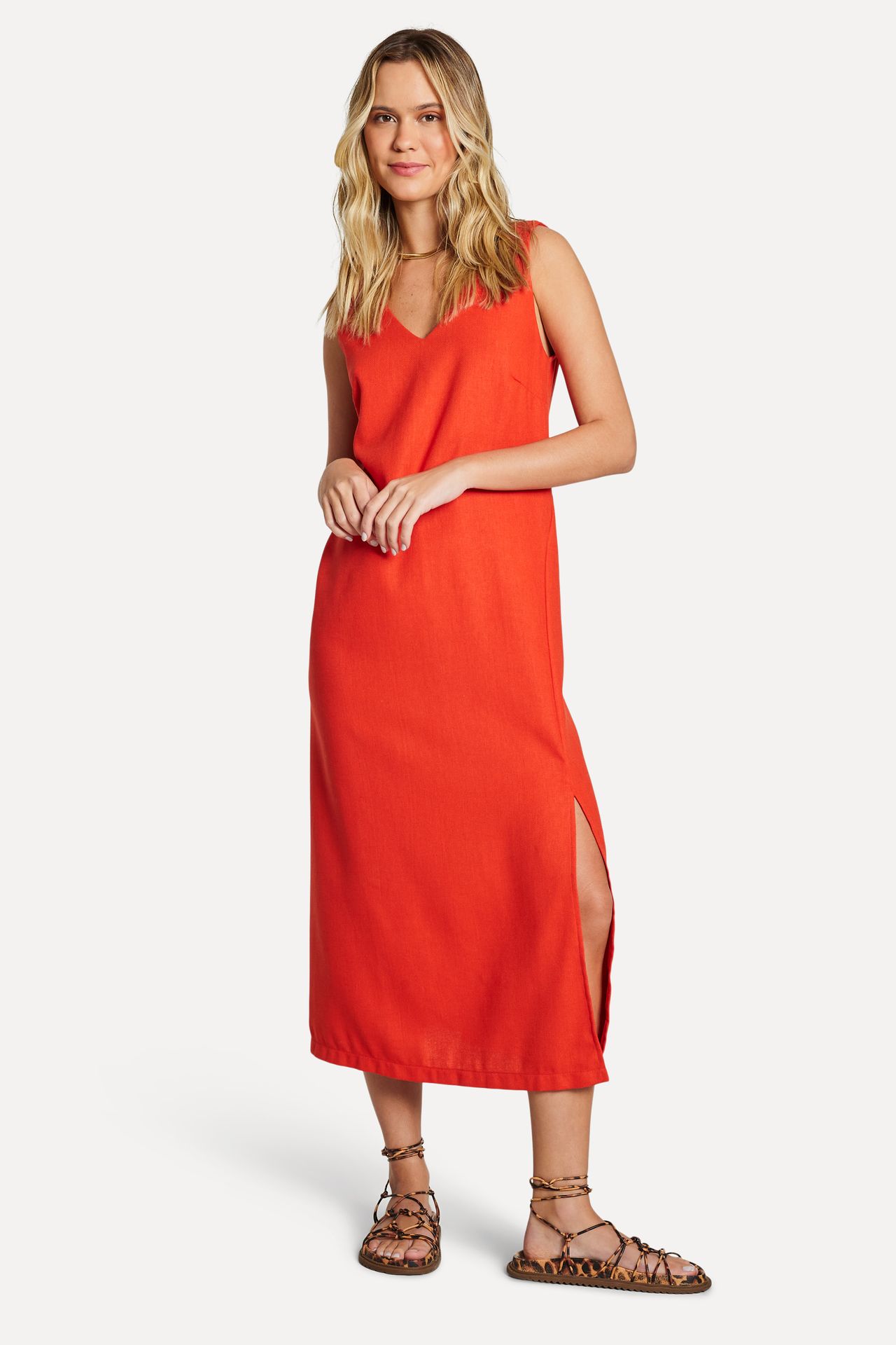 Vestido Feminino Curto Alfaiataria Fenda