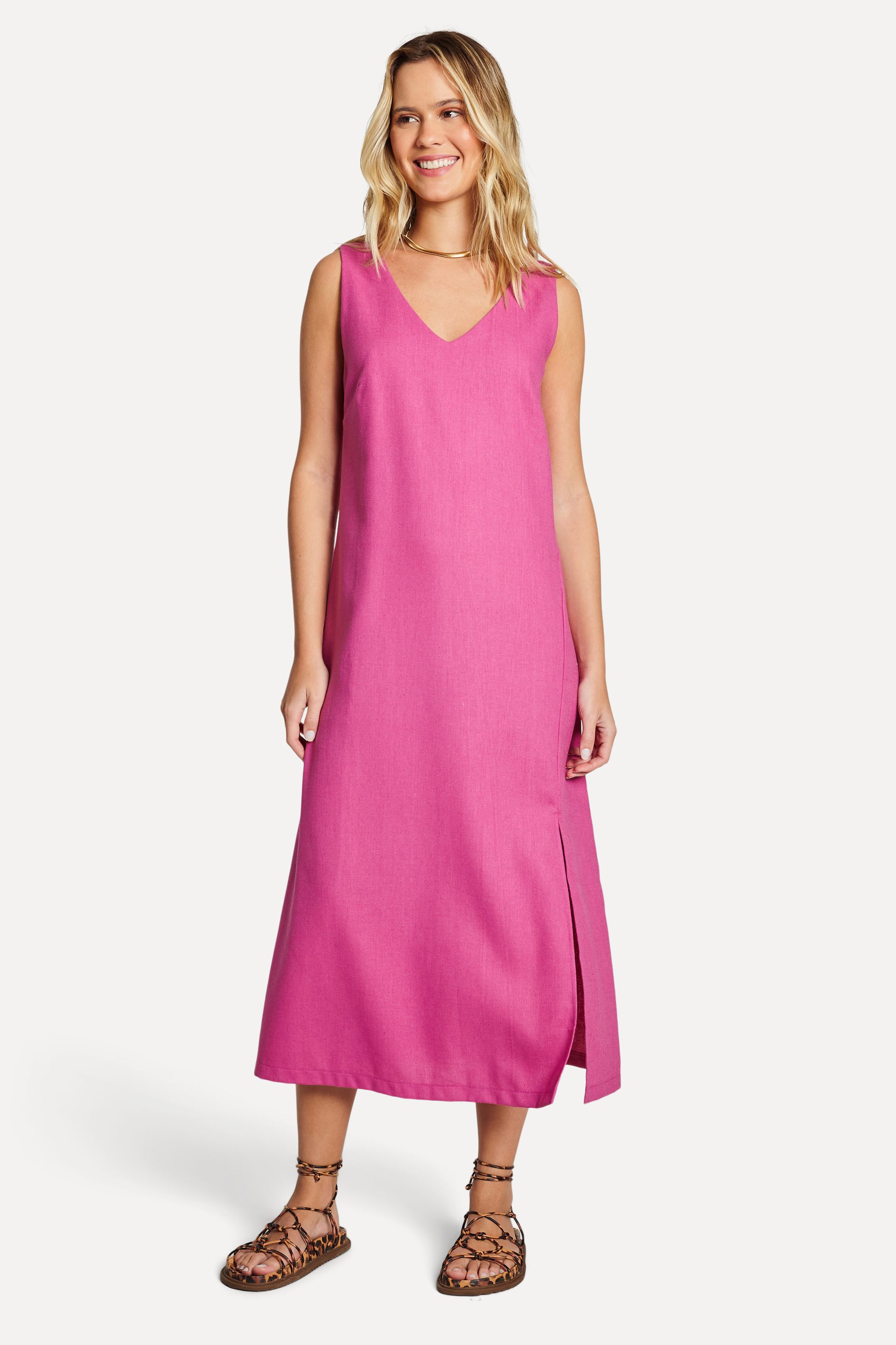 Vestido Feminino Curto Alfaiataria Fenda